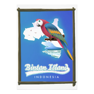 Bintan eiland Indonesië reis kaart Foto Afdruk