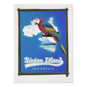 Bintan eiland Indonesië reis kaart Perfect Poster