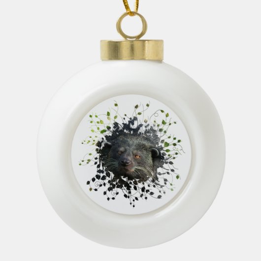 Binturong Keramische Bal Ornament (Voorkant)