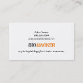 Bio cartes de visite de pirate informatique (Dos)