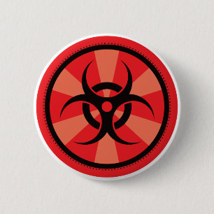 Bio-Hazard - Red Ronde Button 5,7 Cm