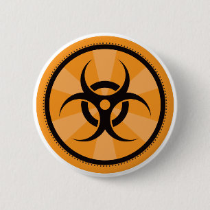 Bio-Hazard - Sinaasappel Ronde Button 5,7 Cm