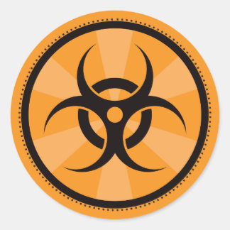 Bio-Hazard - Sinaasappel Ronde Sticker