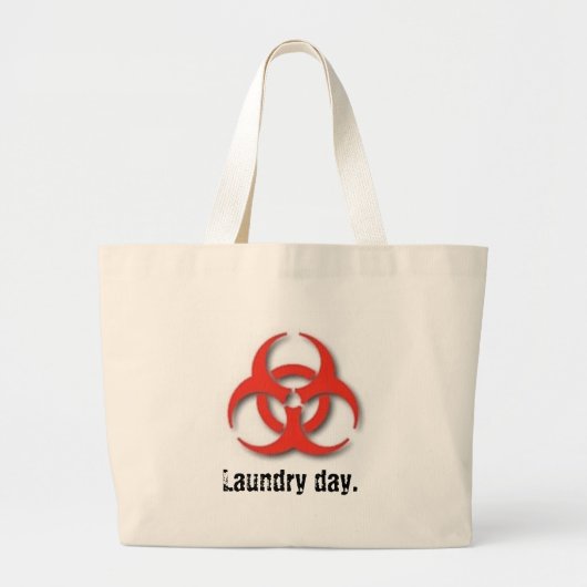 Bio-Hazard-Symbool, wasdag. Grote Tote Bag (Voorkant)