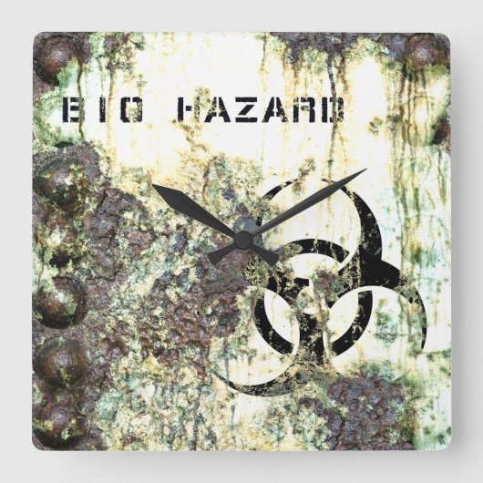 Bio Hazard Wall Clock Vierkante Klok (Voorkant)