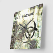 Bio Hazard Wall Clock Vierkante Klok (Hoek)