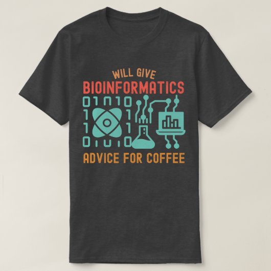 Bio-informatica advies geven voor koffie t-shirt (Design voorkant)