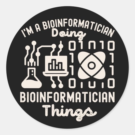 Bio-informatica Gezegden, PhD in Bio-informatica4 Ronde Sticker (Voorkant)