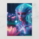 bio-luminescent Swimming Alien Briefkaart (Voorkant)