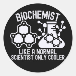 Biochemicus als een normale wetenschapper alleen k ronde sticker