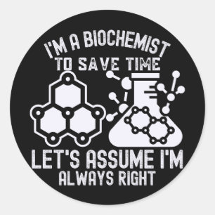 Biochemie Afstuderen, Grappige Biochemie Ronde Sticker