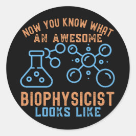 Biofysica Major8, Verjaardag biofysicus Ronde Sticker