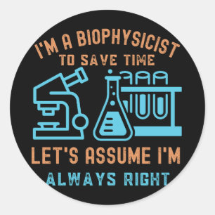 Biofysicus Verjaardag, Ik Hou van Biofysica5 Ronde Sticker