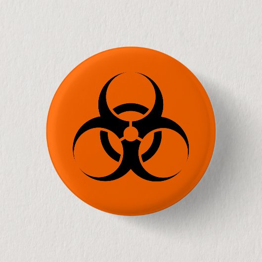 Biogevaar Ronde Button 3,2 Cm (Voorkant)