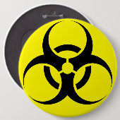 Biogevaar Ronde Button 6,0 Cm (Voorkant /achterkant)