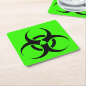 Biogevaar Vierkante Kartonnen Onderzetter (Schuin)