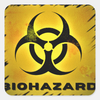 Biogevaar Vierkante Sticker