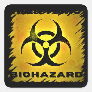 Biogevaar Vierkante Sticker