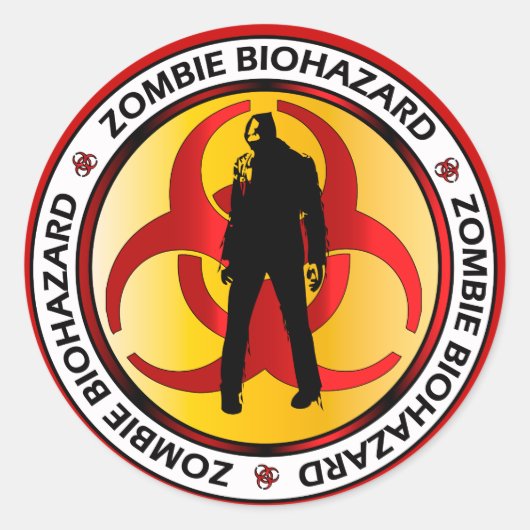Biogevaarlijk afval van Zombie Ronde Sticker (Voorkant)