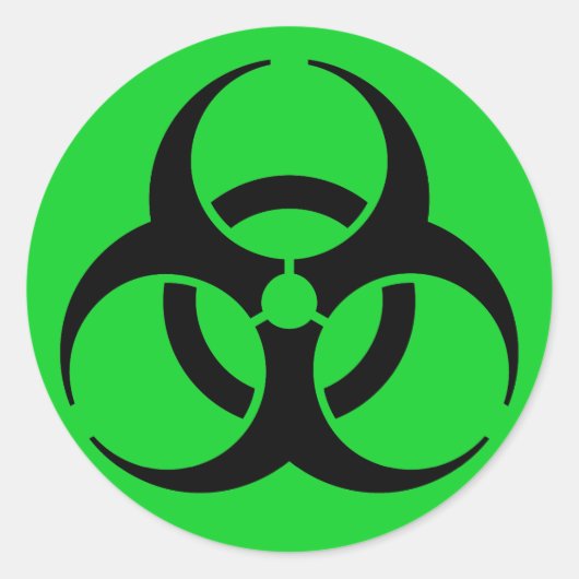 Biogevaarsymbool Ronde Sticker (Voorkant)