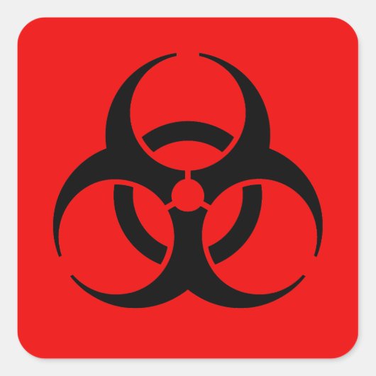 Biogevaarsymbool Vierkante Sticker (Voorkant)
