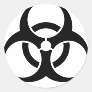 Biohazard Black Ronde Sticker