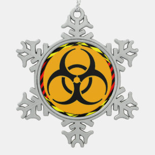 Biohazard Design by Kenneth Yoncich Tin Sneeuwvlok Ornament