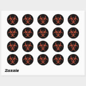 Biohazard -dist -red ronde sticker (Vel)