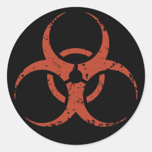 Biohazard - dist - rood ronde sticker