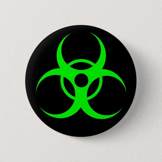 Biohazard Green op zwarte Button (Voorkant)