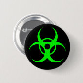 Biohazard Green op zwarte Button (Voorkant /achterkant)