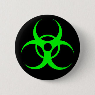 Biohazard Green op zwarte Button