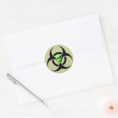 Biohazard Groene Gloeiende Schedel Waarschuwing St Ronde Sticker (Envelop)