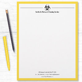 Biohazard Industry - Zwart met gele rand Briefhoofd