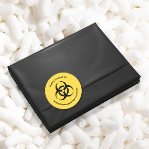 Biohazard Industry - Zwart op een gele achtergrond Ronde Sticker