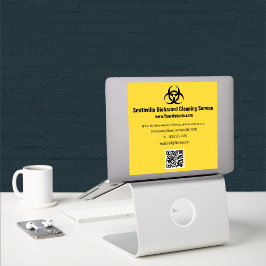 Biohazard Industry - Zwart op een gele achtergrond Sticker