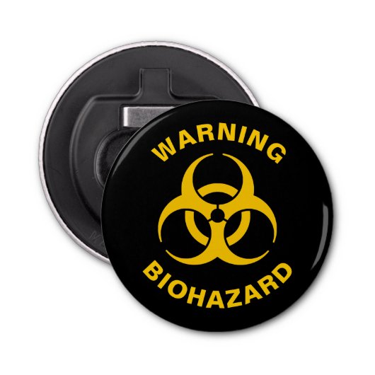 Biohazard pictogram button flesopener (Voorkant)