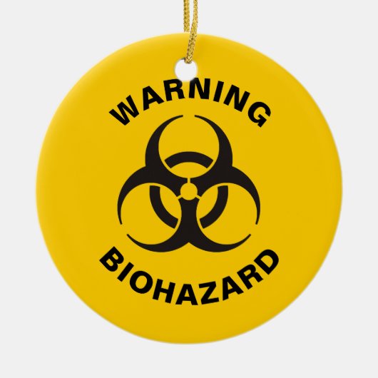 Biohazard pictogram keramisch ornament (Voorkant)