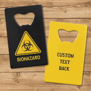 Biohazard pictogram kredietkaart flessenopener