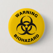 Biohazard pictogram ronde button 5,7 cm (Voorkant)
