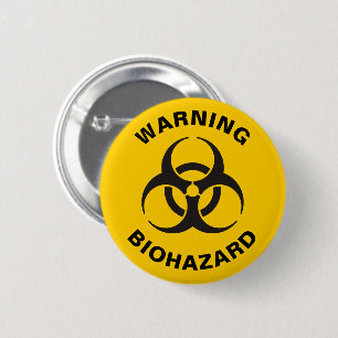 Biohazard pictogram ronde button 5,7 cm