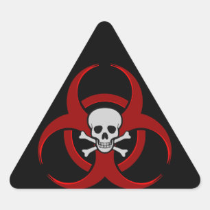 Biohazard Skull Driehoek Sticker