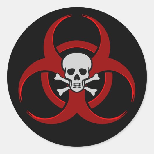 Biohazard Skull Ronde Sticker (Voorkant)