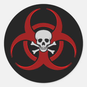 Biohazard Skull Ronde Sticker