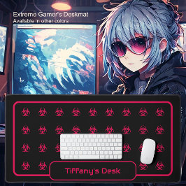 Biohazard Symbols - Rood op een zwarte achtergrond Bureaumat