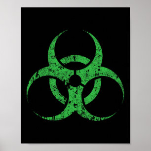Biohazard Symbool  Green Funny Halloween Poster