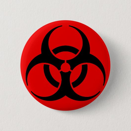 Biohazard Symbool Ronde Button 5,7 Cm (Voorkant)