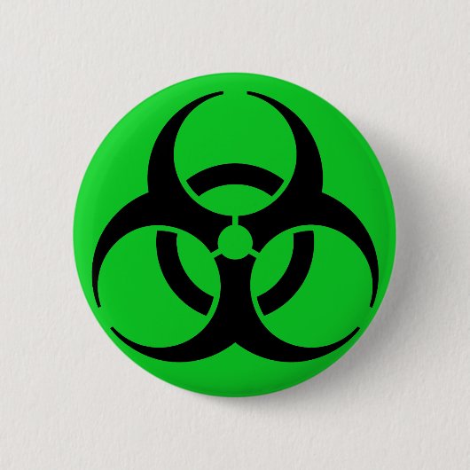 Biohazard Symbool Ronde Button 5,7 Cm (Voorkant)