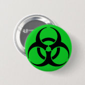 Biohazard Symbool Ronde Button 5,7 Cm (Voorkant /achterkant)