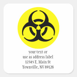BioHazard Symbool Vierkante Sticker